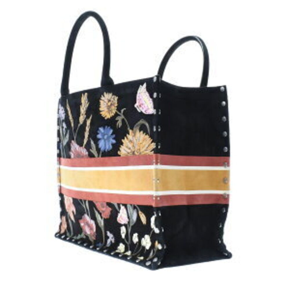 Christian Dior Book Tote Black Multicolor Suede Bag - Picture 2 of 9